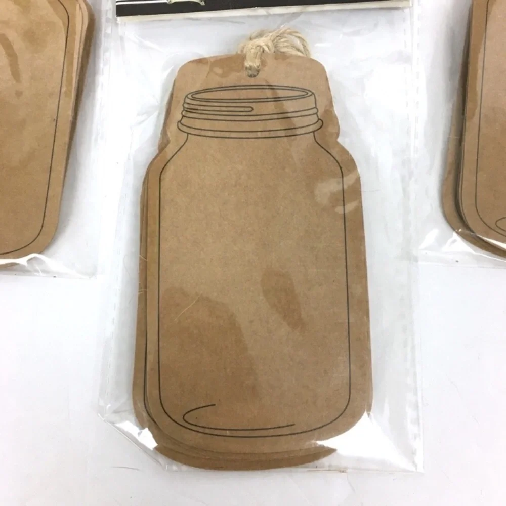 GIFT TAGS Ball Mason Jar Kraft Paper String 24 NWT Baby Bridal Shower Wedding